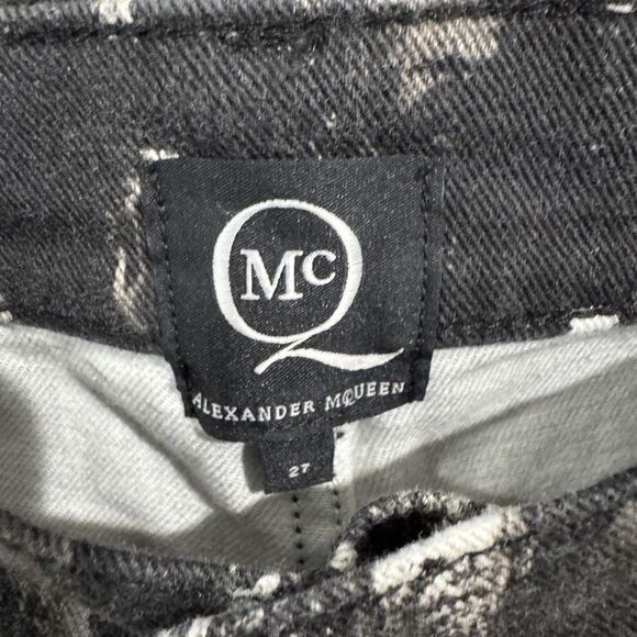 McQ Alexander McQueen Jeans Women's 27 Black White Skinny Italy Abstract Print - Picture 3 of 13